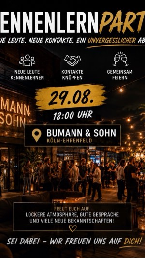 🎉 Kennenlernparty in Köln 🥳 – Party & Nightlife in Köln